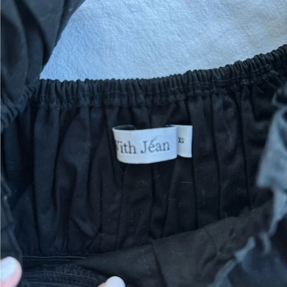 With Jean Black Ruched Women's Top - Picture 3 of 4